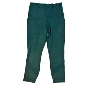 NWT Athleta Salutation‎ Stash Mesh PowerVita Leggings Size Small S Green Pockets